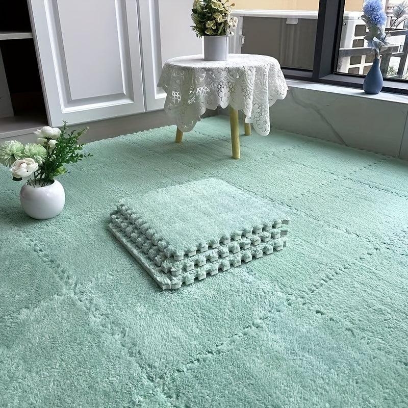 12pcs Interlocking Plush Foam Floor Mat Soft Kids Carpet Mat