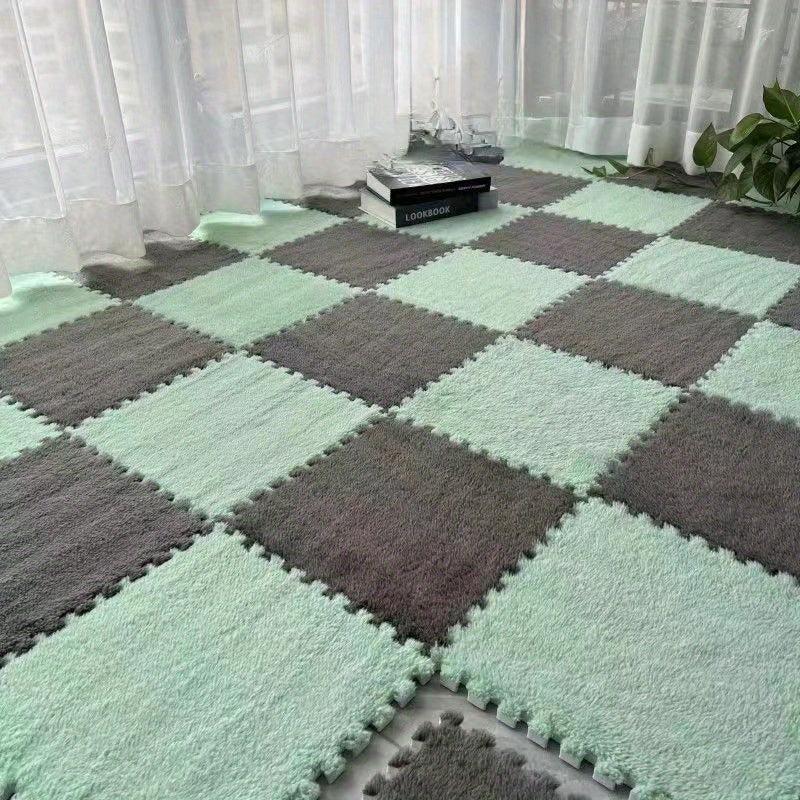 12pcs Interlocking Plush Foam Floor Mat Soft Kids Carpet Mat