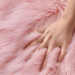 Pink Faux Fur Rug Soft Fluffy Sheepskin Rug Rectangle 2'x4'