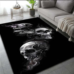 Skull Pattern Rug Modern Fabric Floor Mat Non Slip Indoor Outdoor Carpet
