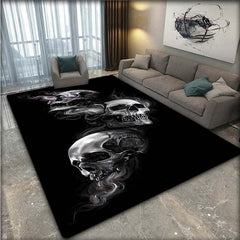 Skull Pattern Rug Modern Fabric Floor Mat Non Slip Indoor Outdoor Carpet