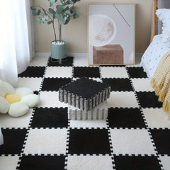 12pcs Plush Puzzle Foam Floor Mat For Kids Soft Climbing Carpet Mats