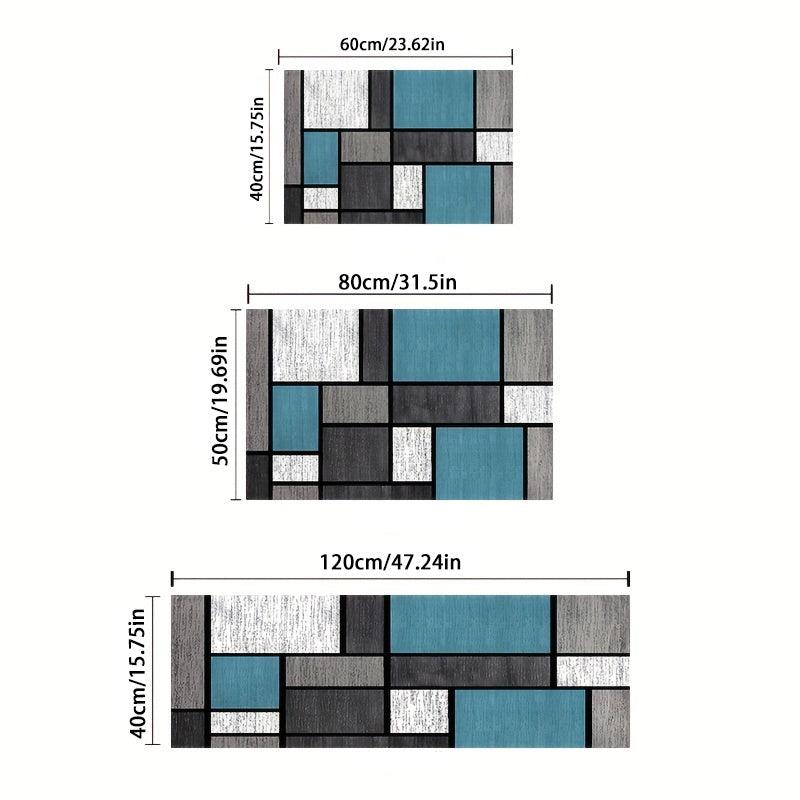 Geometric Pattern Kitchen Rugs Non Slip Waterproof Comfort Floor Mats