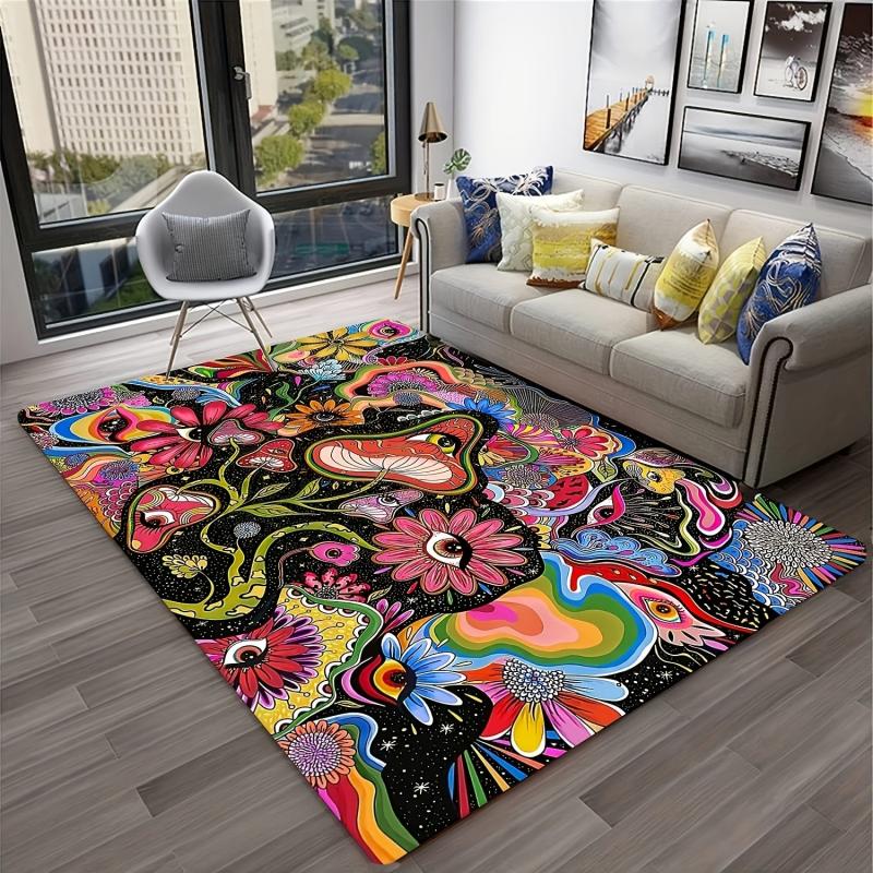 Mushroom Printed Floor Mat Non-slip Anti-fouling