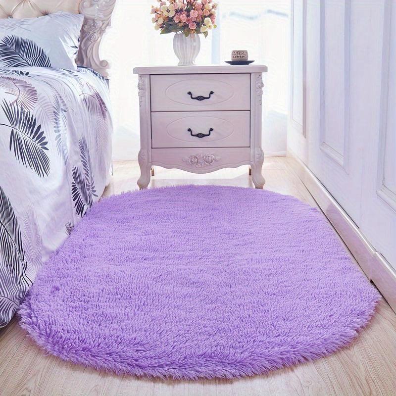 Ultra Soft Purple Plush Rug, Non-slip Fluffy Area Rug