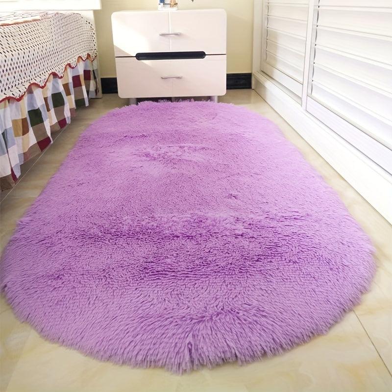 Ultra Soft Purple Plush Rug, Non-slip Fluffy Area Rug
