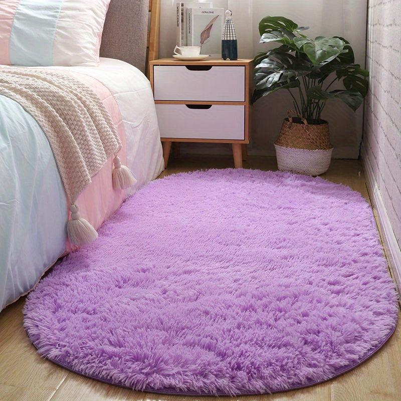 Ultra Soft Purple Plush Rug, Non-slip Fluffy Area Rug