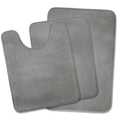 3pcs Thick Memory Foam Bath Mat Set Absorbent Washable Rugs Non Slip Soft