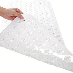 Anti-Slip Shower Stall Mat with Drain Holes & Suction Cups