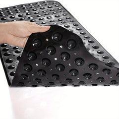 Anti-Slip Shower Stall Mat with Drain Holes & Suction Cups