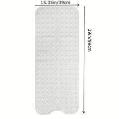 Anti-Slip Shower Stall Mat with Drain Holes & Suction Cups