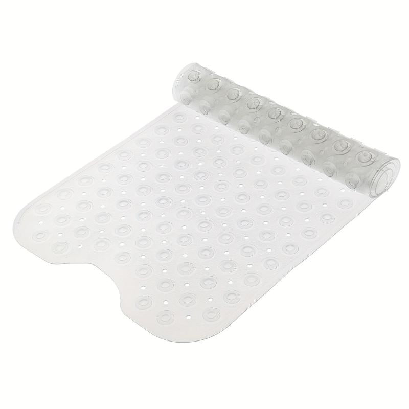 Anti-Slip Shower Stall Mat with Drain Holes & Suction Cups