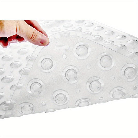 Anti-Slip Shower Stall Mat with Drain Holes & Suction Cups