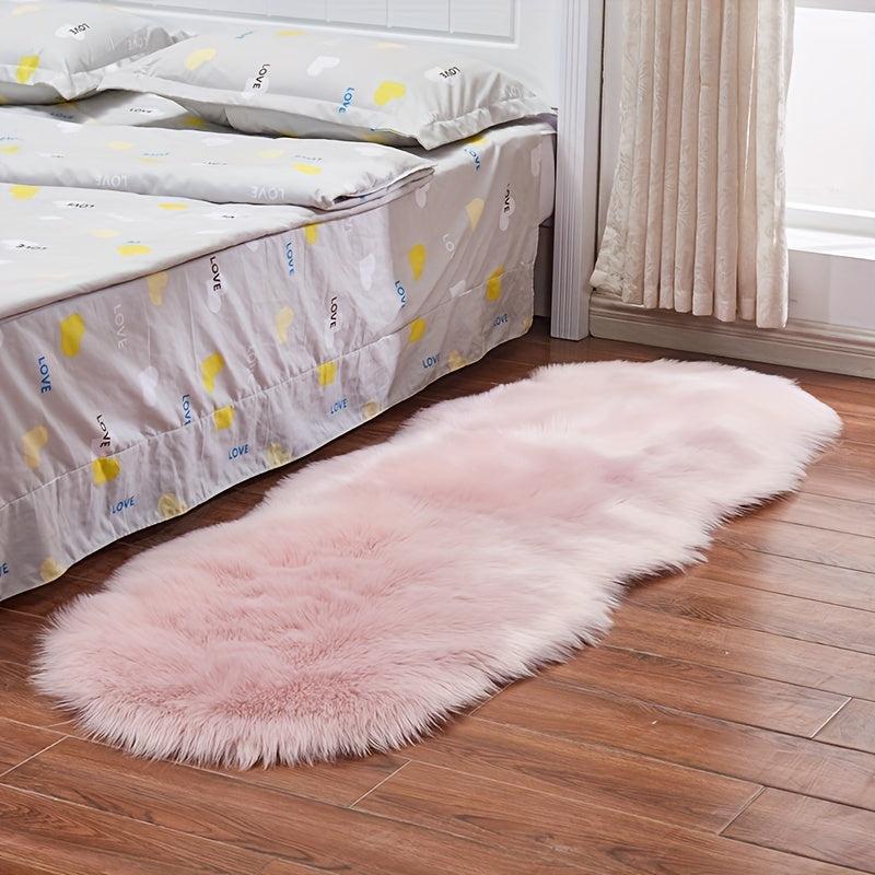 Wool Carpet Long Fur Carpet Indoor Bedroom Floor Mat