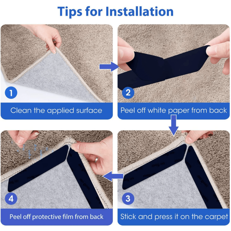 12pcs Rug Gripper Double Sided Non Slip Rug Pads Carpet Tape
