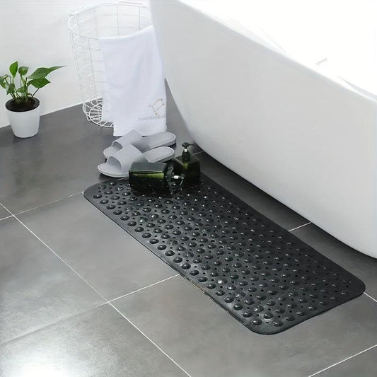 Non Slip Bath PVC Mat with Suction Cups, Hand Washable Toilet Polyethylene Mat