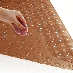 Non Slip Bath PVC Mat with Suction Cups, Hand Washable Toilet Polyethylene Mat