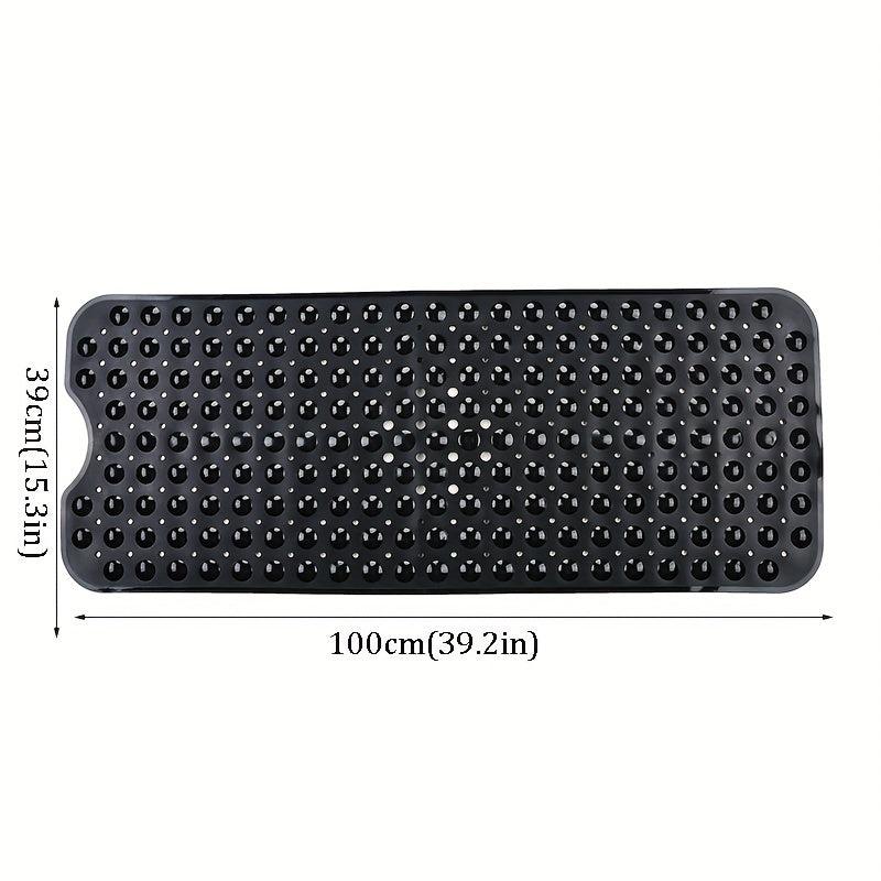 Non Slip Bath PVC Mat with Suction Cups, Hand Washable Toilet Polyethylene Mat