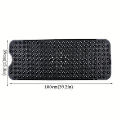 Non Slip Bath PVC Mat with Suction Cups, Hand Washable Toilet Polyethylene Mat