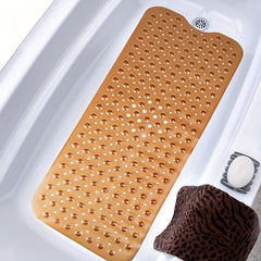 Non Slip Bath PVC Mat with Suction Cups, Hand Washable Toilet Polyethylene Mat