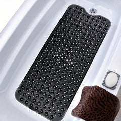 Non Slip Bath PVC Mat with Suction Cups, Hand Washable Toilet Polyethylene Mat