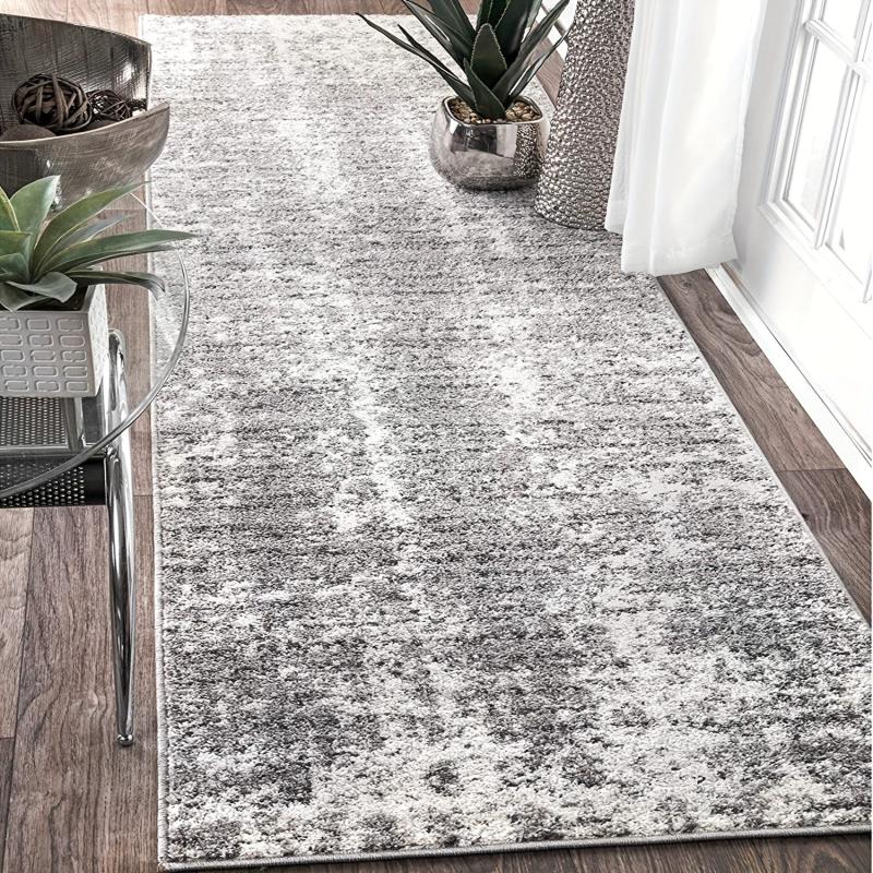 Vintage Boho Runner Rug Grey Non Slip