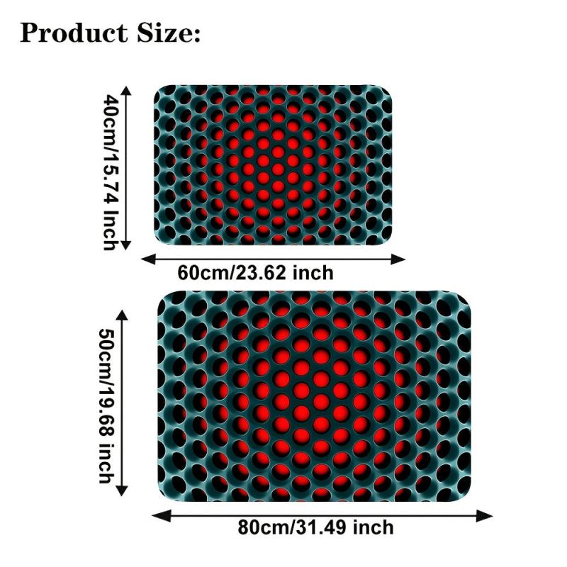 3D Illusion Bathtub Flannel Rug - Non Slip Absorbent Bath Floor Carpet