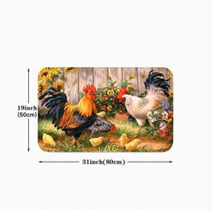 Rustic Soft Kitchen Rug Set Non Slip Waterproof Machine Washable