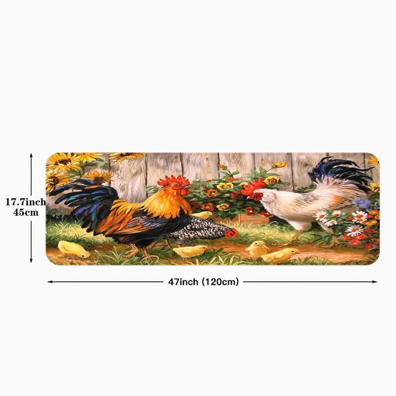 Rustic Soft Kitchen Rug Set Non Slip Waterproof Machine Washable