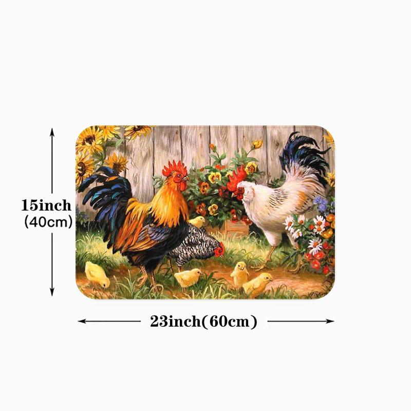 Rustic Soft Kitchen Rug Set Non Slip Waterproof Machine Washable