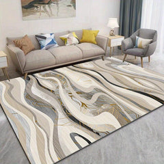 Nordic Abstract Velvet Carpet TPR Anti Slip Living Room Sofa Bedroom Floor