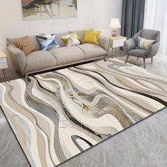 Nordic Abstract Velvet Carpet TPR Anti Slip Living Room Sofa Bedroom Floor