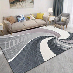 Nordic Abstract Velvet Carpet TPR Anti Slip Living Room Sofa Bedroom Floor