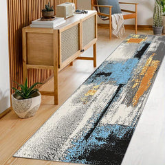 Vintage Distressed Runner Rug with Non Slip Rubber Backing
