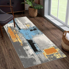 Vintage Distressed Runner Rug with Non Slip Rubber Backing