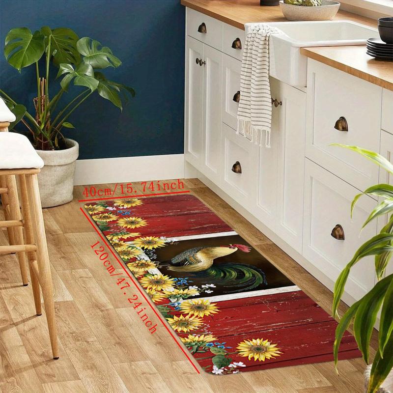 Rooster Kitchen Mat Sunflower Floor Mat Home Decor