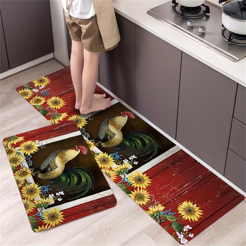 Rooster Kitchen Mat Sunflower Floor Mat Home Decor
