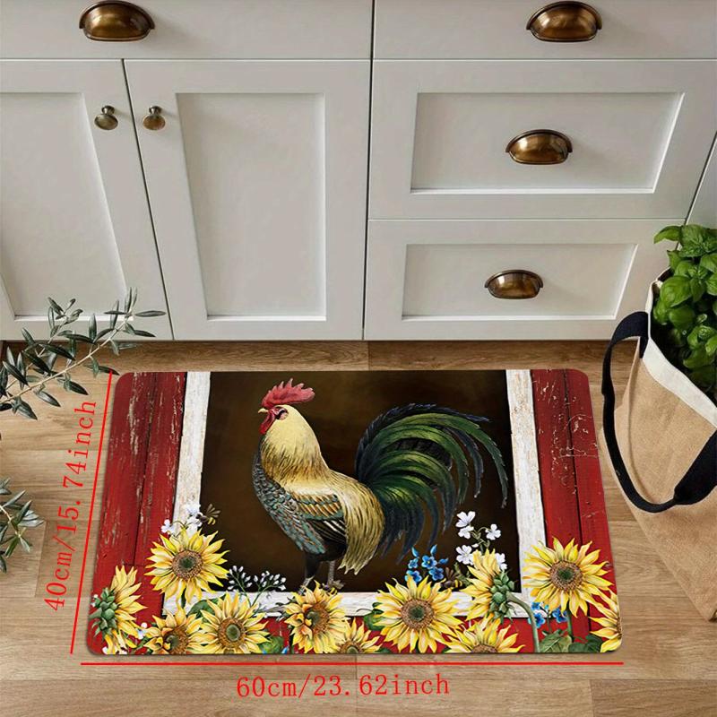 Rooster Kitchen Mat Sunflower Floor Mat Home Decor