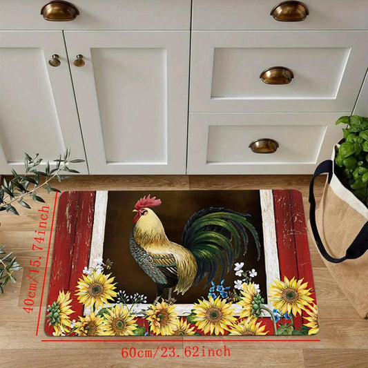 Rooster Kitchen Mat Sunflower Floor Mat Home Decor