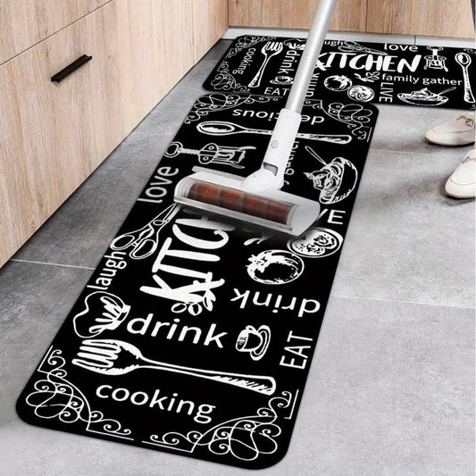 Flannel Absorbent Kitchen Floor Mat Non-slip Carpet 15.7x23.5in