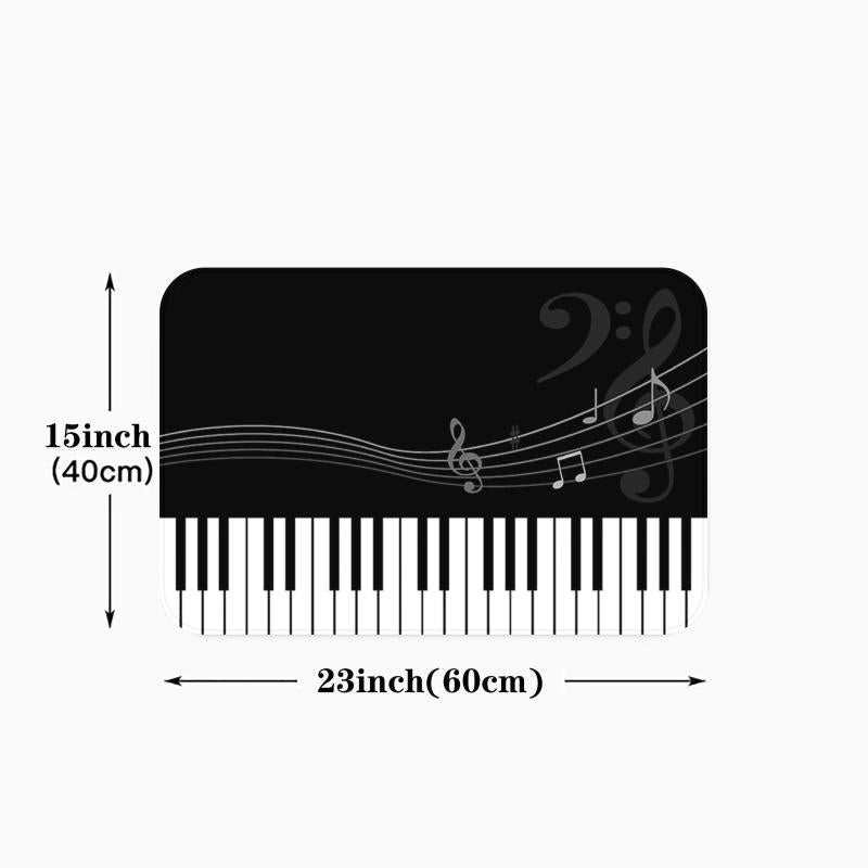 Piano Key Kitchen Floor Mat Non slip Flannel Soft Rug