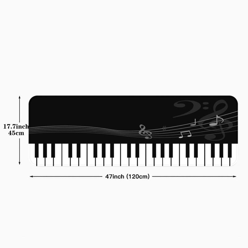 Piano Key Kitchen Floor Mat Non slip Flannel Soft Rug