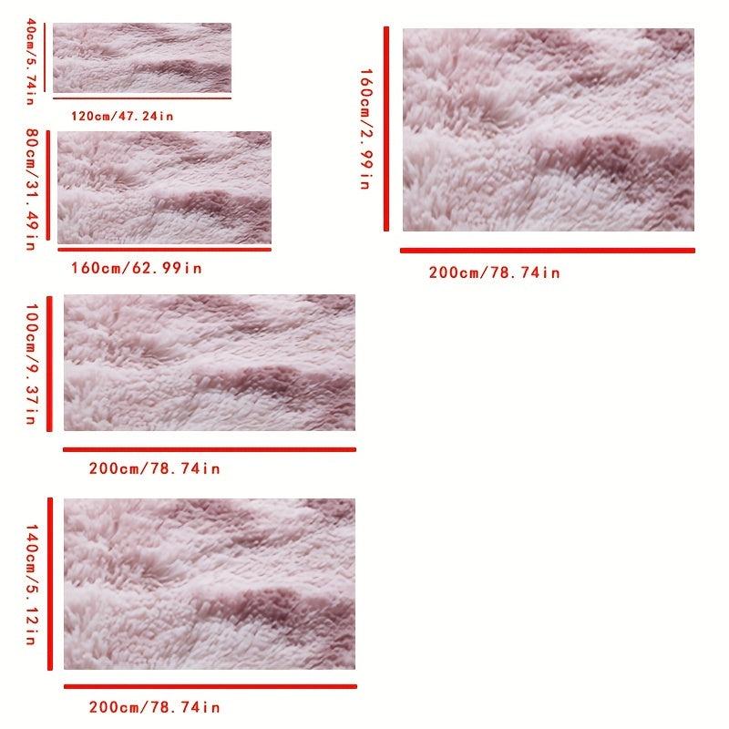 Soft Area Rug Fluffy Non-slip Fuzzy Shag Plush Tie Dyed Carpet