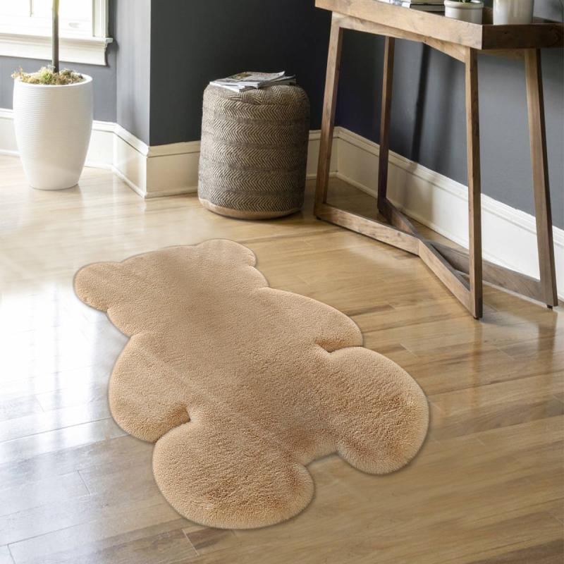 Khaki Rabbit Fur Bear Rug Bedroom Home Non-slip Mat