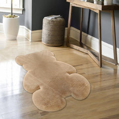 Khaki Rabbit Fur Bear Rug Bedroom Home Non-slip Mat