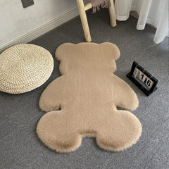 Khaki Rabbit Fur Bear Rug Bedroom Home Non-slip Mat