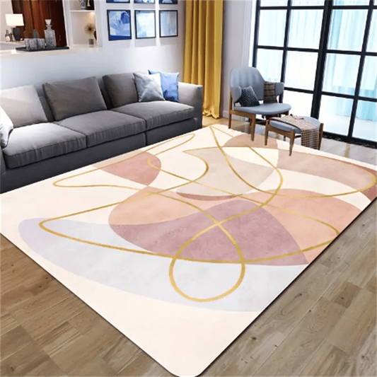 Large Abstract Area Rug 4X5 25ft Anti-Fatigue Shaggy Carpet Home Decor