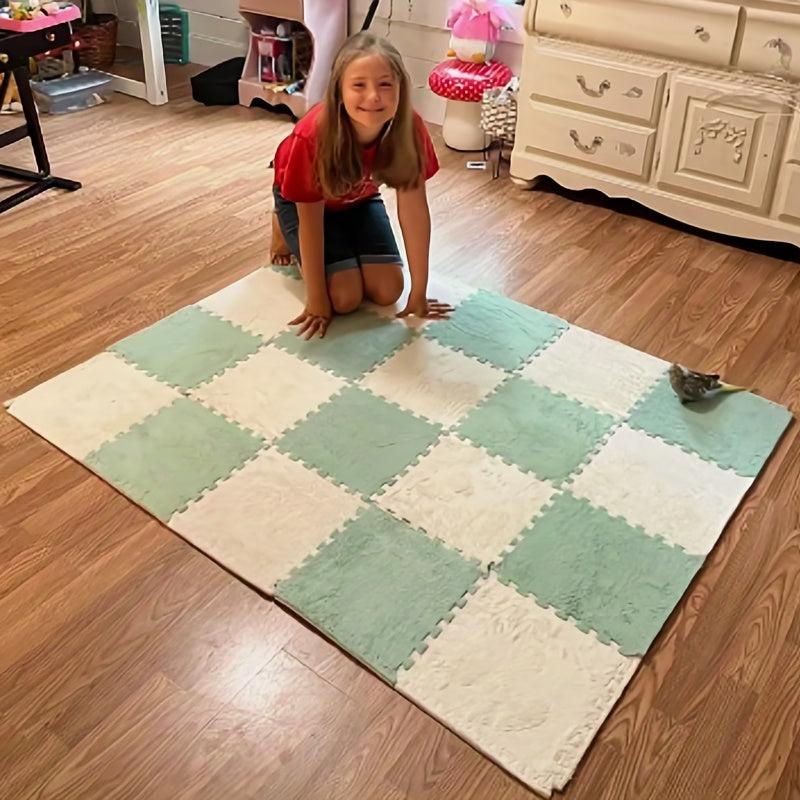 12pcs Soft Foam Puzzle Floor Mat Interlocking Carpet Tiles 11.8x