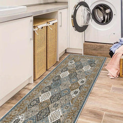 Moroccan Trellis Hallway Runner Washable Rug Non Slip Boho Area Rug