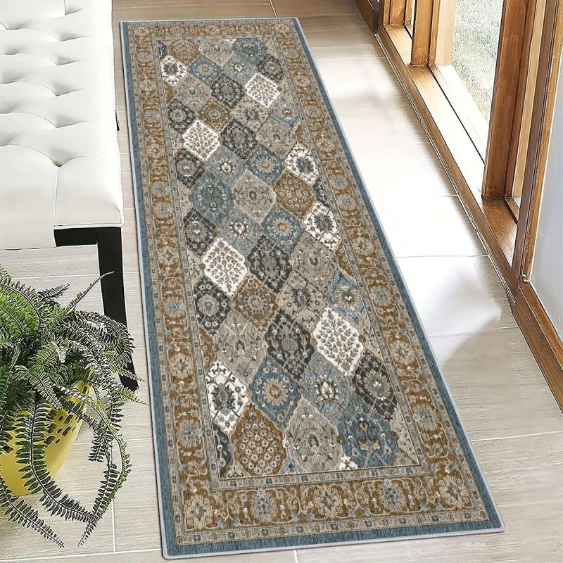 Moroccan Trellis Hallway Runner Washable Rug Non Slip Boho Area Rug